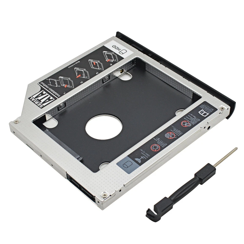 external hard drive case High Performance 2nd HDD Caddy 9.5MM SATA III LED Indicator SSD HDD Enclosure Customized for HP EliteBook 2530p 2540p DVD-ROM external hard disk box 3.5