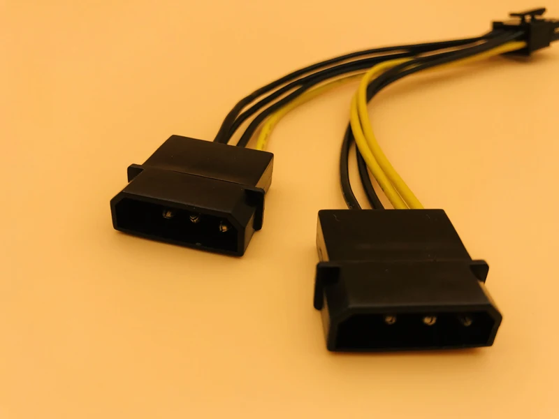 Durable Dual 4Pin to 8Pin Graphics Card Power Cable Dual 4P to 8P Video Card Power Supply D Port Graphics Card Cables for Mining