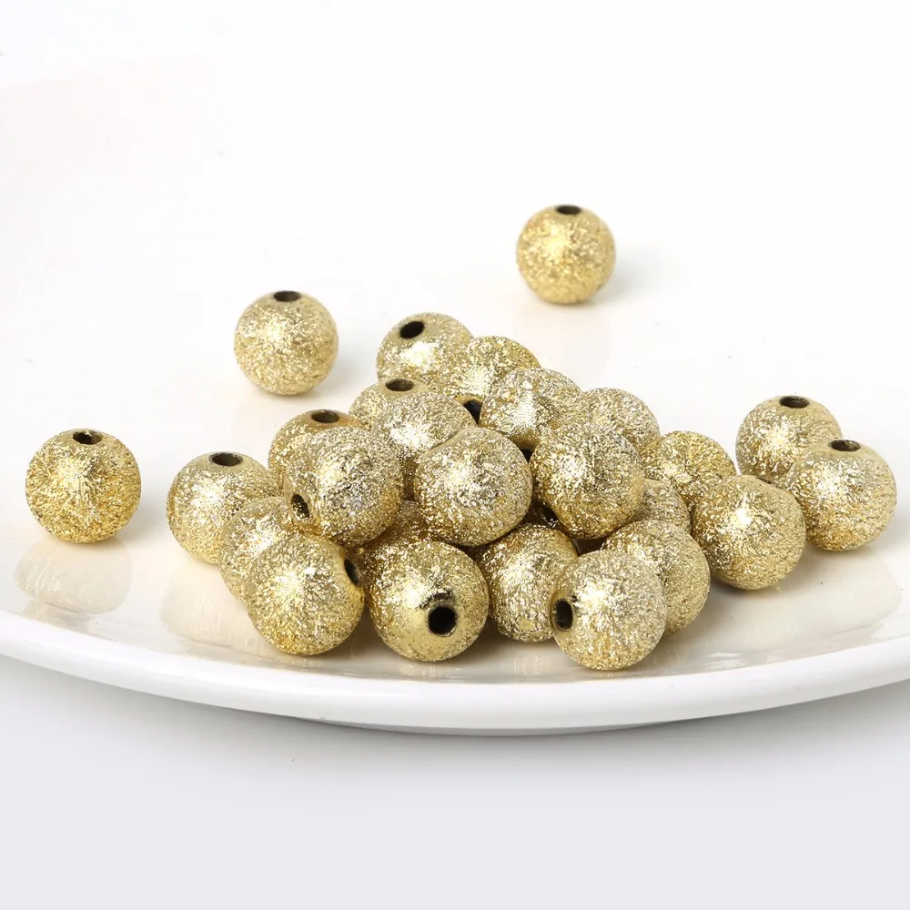 

Random Mix/Silver/Gold Acrylic plastic Round Ball Spacer Beads Charms Findings 6/8/10/12mm For Jewelry Making Craft DIY