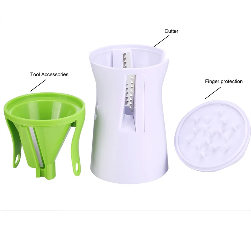 Kitchen Accessories Gadgets Tools Spiral Funnel Vegetable Grater ABS+Stainless Steel Carrot Cucumber Slicer Chopper Kitchen Item