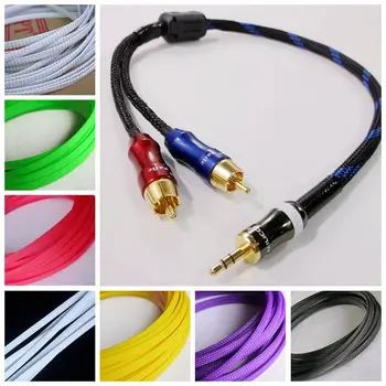 

12meter Cable Sleeves 8mm Encryption PET Snakeskin mesh 3 Wire Protecting Cable Sleeve wire mesh nylon shock for cable sets