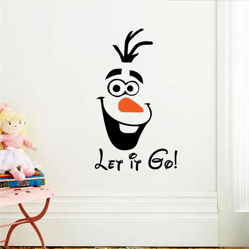 Мультфильм Олаф Let It Go наклейки на стену для детской комнаты украшения спальни Diy домашние наклейки виниловые на стены Искусство