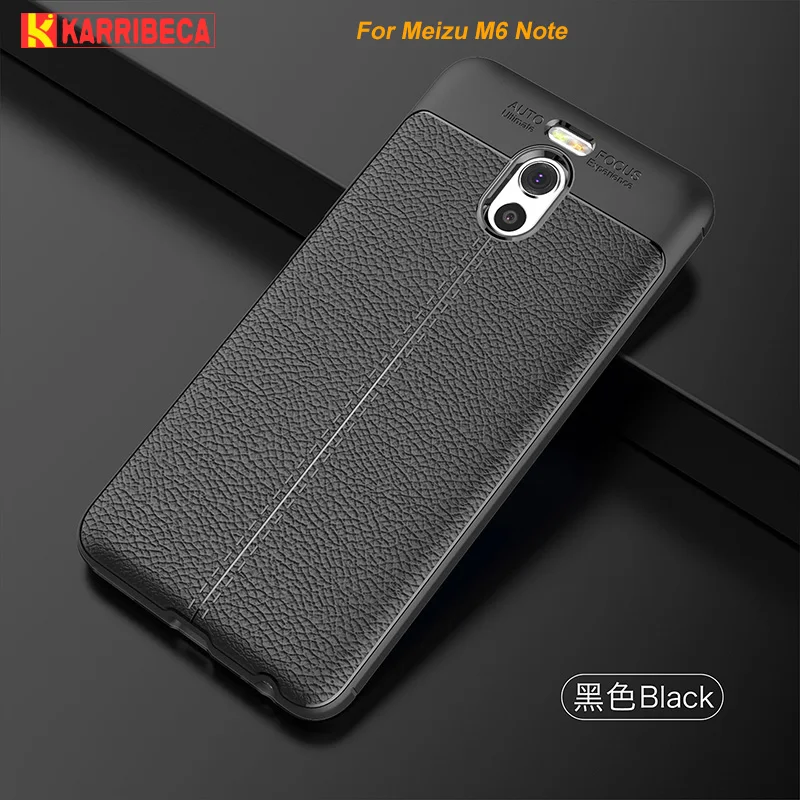 

Litchi silicone case for Meizu M6 Note funda hoesje lychee leather pattern tpu cover for Meizu Note 6 coque etui kryt