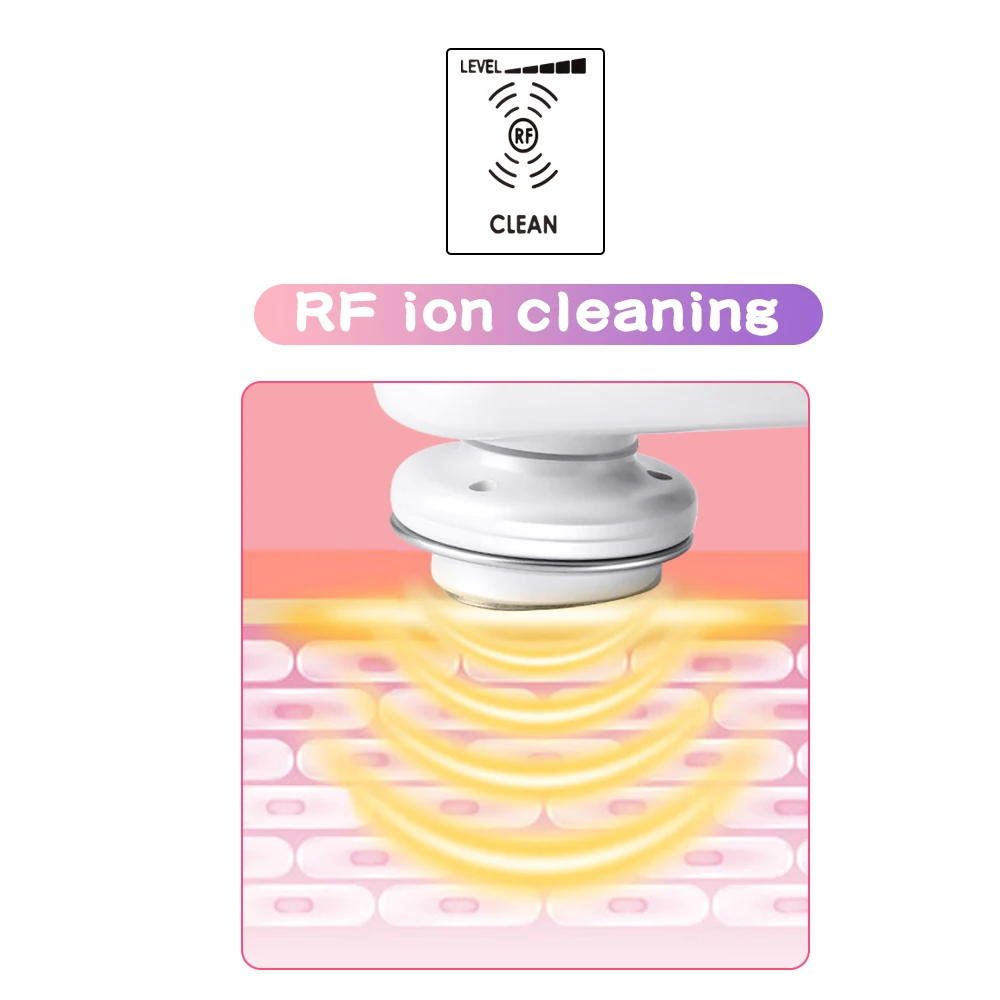 KONMISON светодиодный фотонотерапия RF радиочастотная машина для красоты лица EMS RF лифтинг ионная Очищающая Вибрация массажер для лица