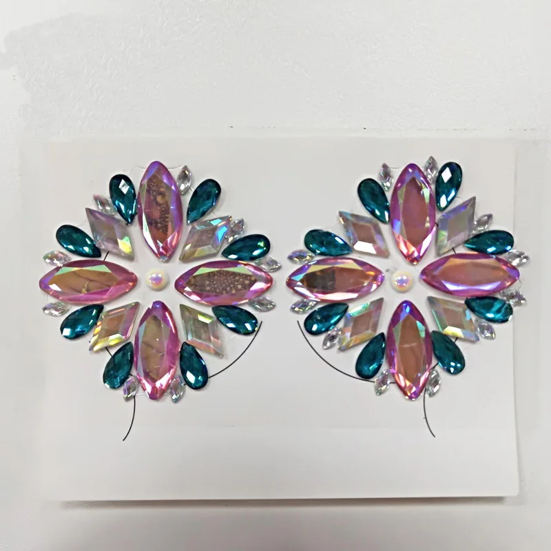 14 Styles Adhesive Sticky Gems Sticker Makeup Face Boob Jewel Crystal
