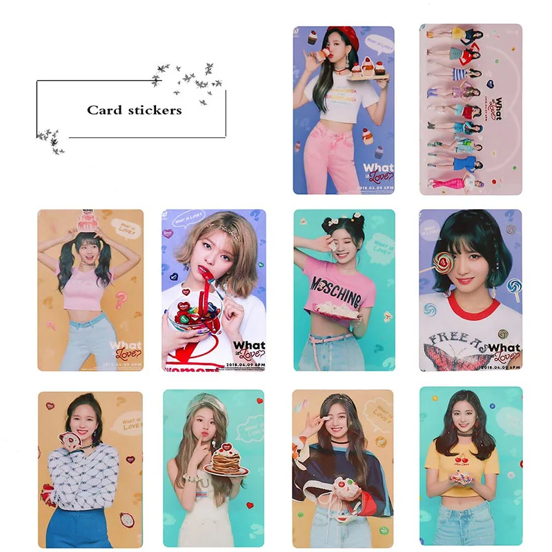 

10 PCS/SET KPOP TWICE What is Love Album Sticky Crystal Photo Card Photograph HD Card Sticker Poster