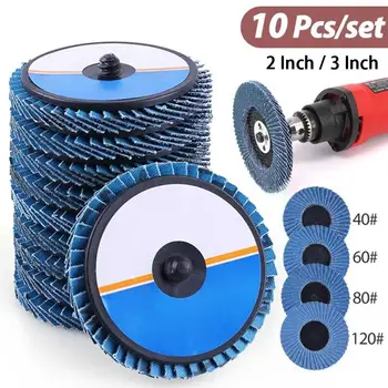 

10PCS 2/3 Inch 40/60/80/120 Grit Flap Discs Assortment High Density Zirconia Alumina Roll Lock Flap Disc Grinding Sanding Wheel