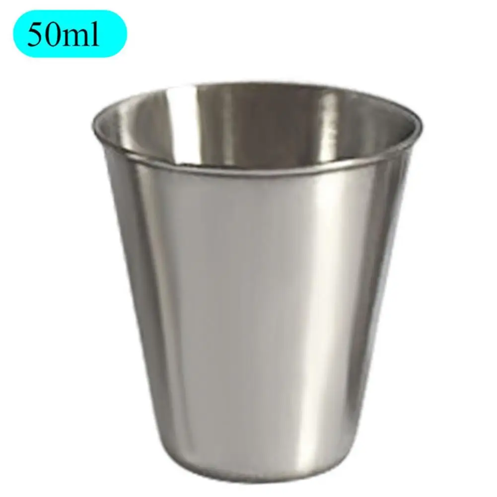 Stainless Steel Mouth Cup Bar Drinking Utensils Spirit Glass Anti-fall Children's Cup Home Kitchen White Wine Glass - Цвет: 50ml