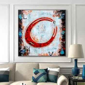 

Abstract Letter Painting Canvas Oil Painting Handed-Painted For Home Wall Decor