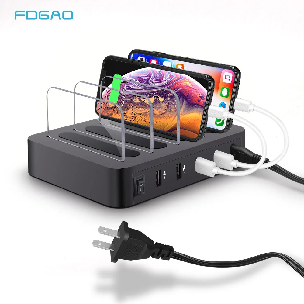 FDGAO 4 порта USB зарядное устройство концентратор мульти док станция для зарядки с
