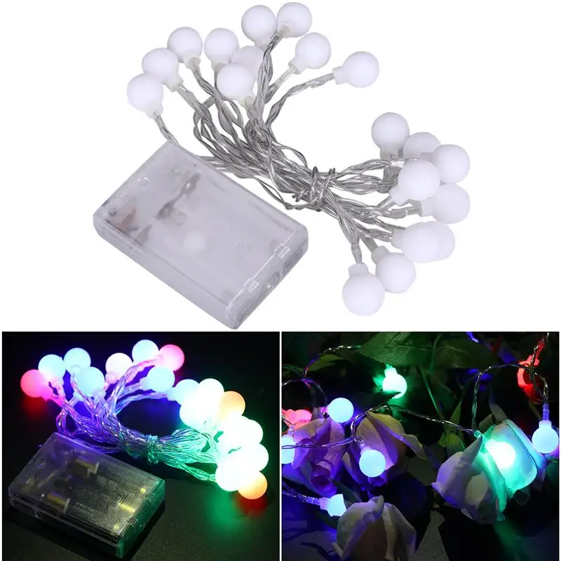 High Quality 20 LED Ball String Lights Globe Bulb Lights Battery Operated For Indoor Outdoor