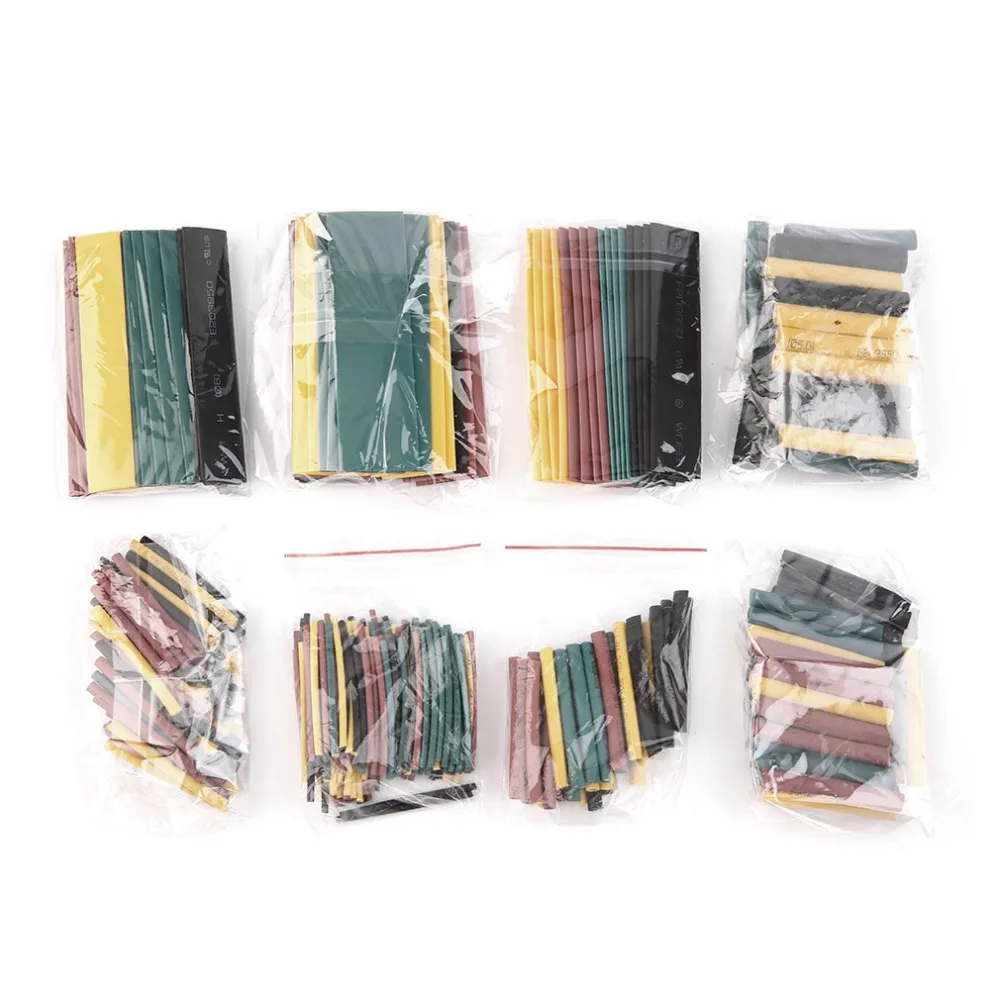 

328Pcs 5 Colors 8 Sizes 2:1 Heat Shrink Tubing Wrap Connection Sleeve Kit 2016 In Stock