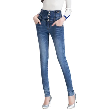 

Jeans for Women black Jeans High Waist Jeans Woman High Elastic plus size Stretch Jeans female washed denim skinny pencil pants
