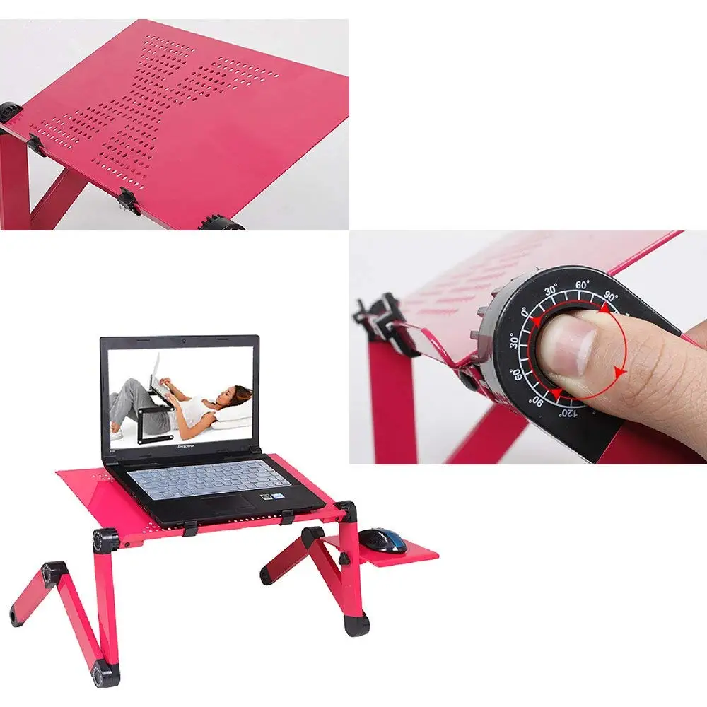 Laptop Table Stand With Adjustable Folding Ergonomic Design Stand Notebook Desk For Ultrabook, Netbook Or Tablet With Mouse Pad Laptop Table Stand With Adjustable Folding Ergonomic Design Stand Notebook Desk For Ultrabook, Netbook Or Tablet With Mouse Pad