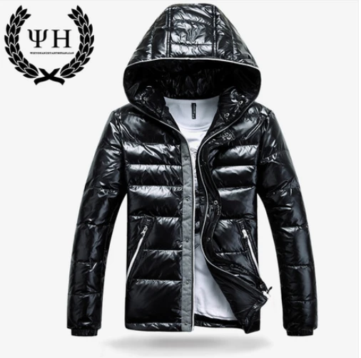 2014 Thicken Warm Winter Men Down Jacket Overcoat Sport Short Hooded Casual Coat Slim Glossy Plus Size XXL Free shipping | Мужская