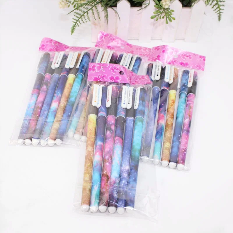 

6pcs Sky Color Gel Pens Set Cartoon Creative Space Cute Star Sweet Pen Korean Stationery Office Material Escolar Canetas Escolar