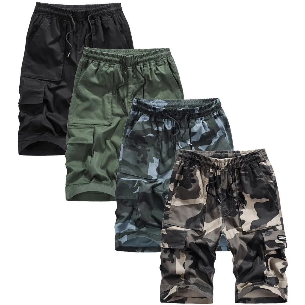 Мужские летние камуфляжные пять пряжка для брюк с молнией прямые Свободные Комбинезоны хлопковые повседневные брюки спортивные ремни брюки 5,29