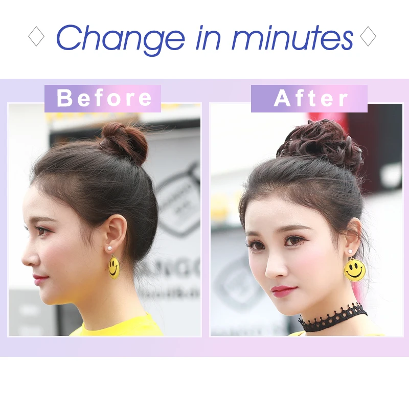 Messy Chingnon Hairpiece Hair Scrunchie Fake Curly Bun Elastic Band Updo Braidal Hair Piece Synthetic For Women False SARLA H2