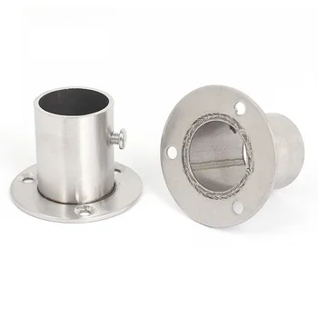 

Wardrobe 25mm Tube Stainless Steel Rail Rod End Support Bracket 2pcs