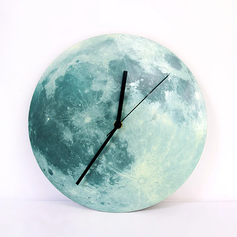 Дизайн Светящиеся Настенные часы светящиеся лунные настенные часы колокольчик акриловый горячий водонепроницаемый W все часы планета украшение для спальни - Цвет: Green