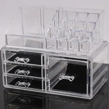 

BellyLady Transparent Desk Cosmetic Acrylic Storage Box Large Capacity Detachable Makeups Organizer with Drawers