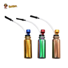 HONEYPUFF Радужный Кальян курительная стеклянная водопроводная труба 105 мм Металлические табачные трубы с длинным прозрачным силиконовым фильтром для рта