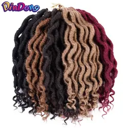 DinDong искусственные локоны в стиле Crochet волосы 12 дюйм(ов) Синтетические плетение волос 12 корней вязание крючком волос мягкие дреды Extenions