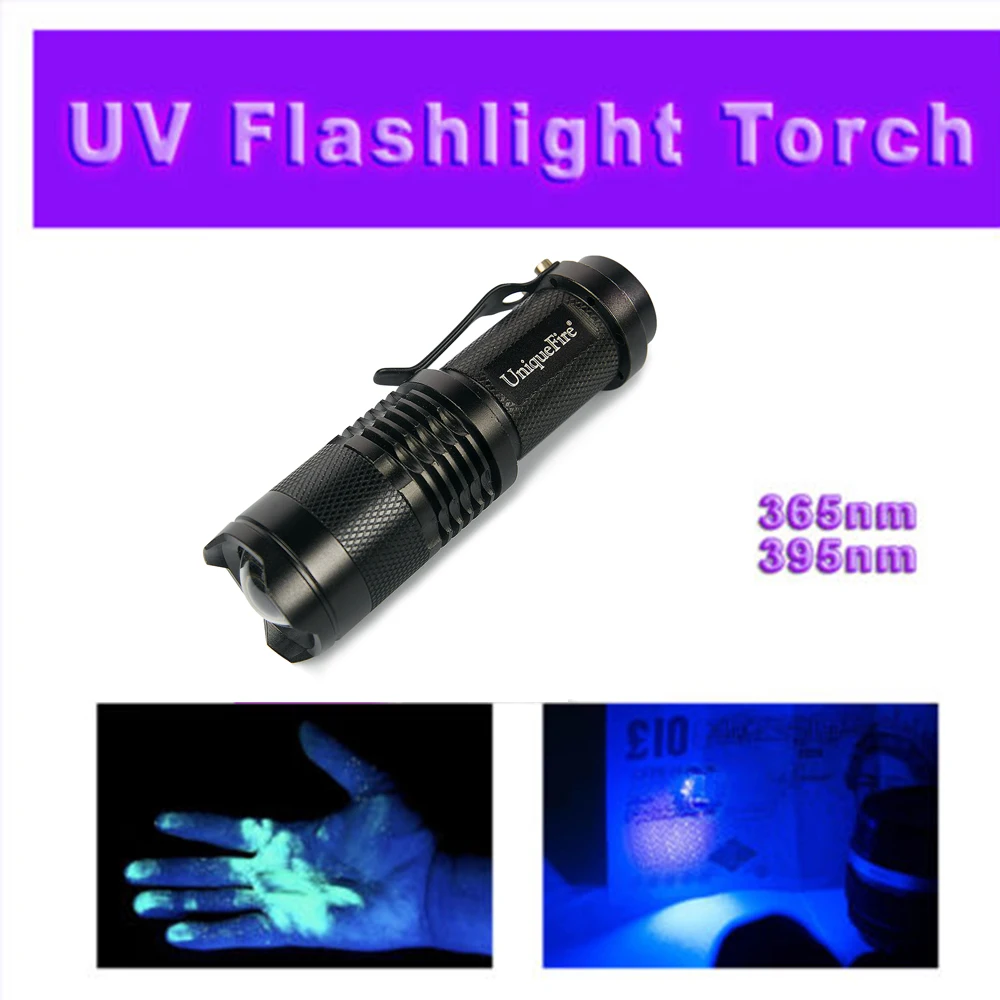 

UniqueFire SK68 Mini Torch Adjustable UV Light LED Zoomable Flashlight Hunting Torch Lamp Tactical Flashlight Waterproof