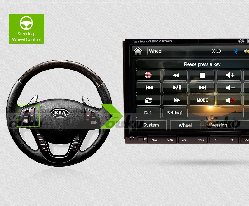 Discount Rear Camera 7" HD Touch Screen Universal Double 2 DIN Car GPS Stereo MP3 CD DVD Player BT+TV+iPod+SD map+FM/AM/RDS Head Unit 4