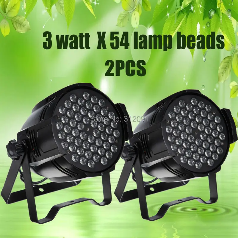 

(Ship from EU) 2Pcs 54*3W RGBW LED Par64 DMX Stage DJ Party Light DMX Lamp Lighting-Auto Master Slave Control Aluminum Shell