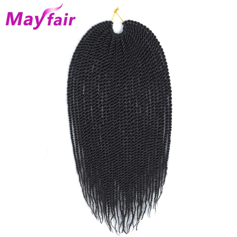 MAYFAIR 14 "18" 30 Корни 3 шт. Сенегальский крутить волосы крючком косы волос Ombre Синтетические плетение волос для женщин 100 г/упак