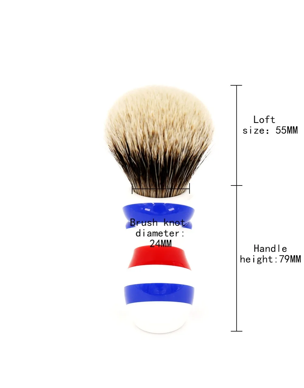 escova de barbear com duas faixas