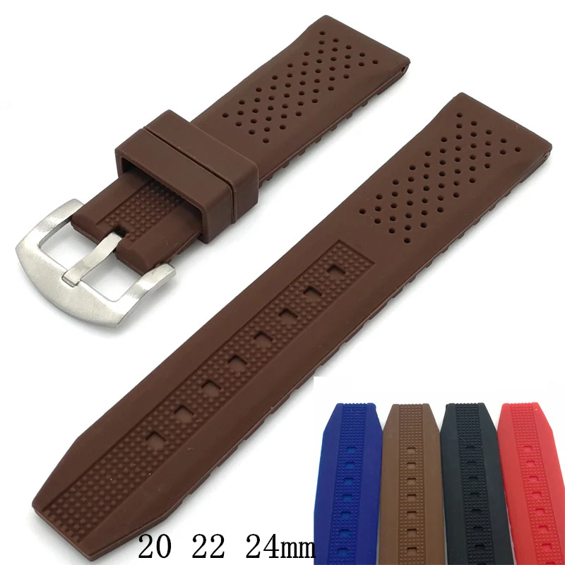 22mm Sports Silicone Watch Bands Strap Soft Comfortable Silicone Watch Band Strap Men High