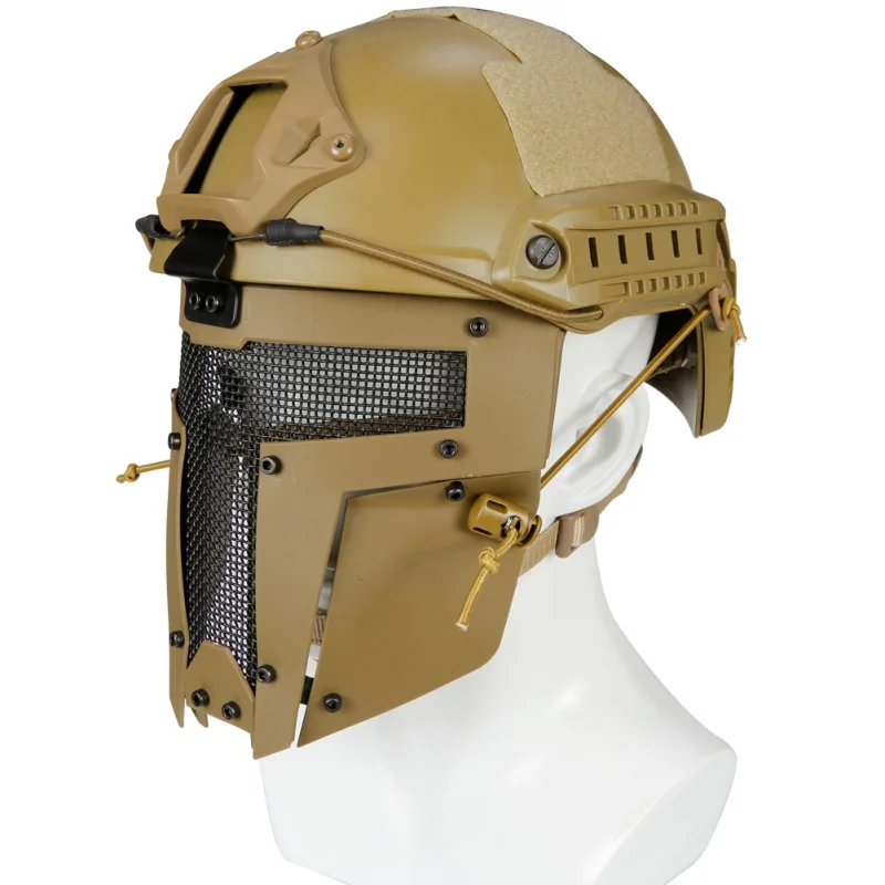 Открытый шлем для кемпинга, защита головы, армейский веер, для улицы, полная защита лица, маска Железный воин, маска для лица CS, оборудование