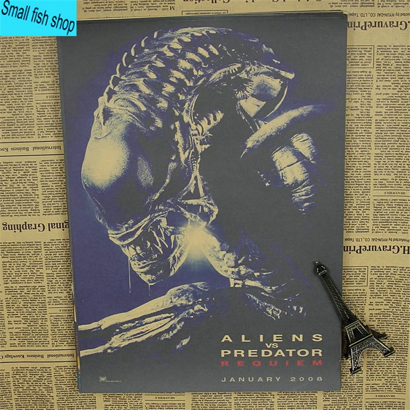 Alien vs. Predator AVP домашний декор крафт-фильм Ретро плакат рисунок ядро наклейки на стену - Цвет: Зеленый