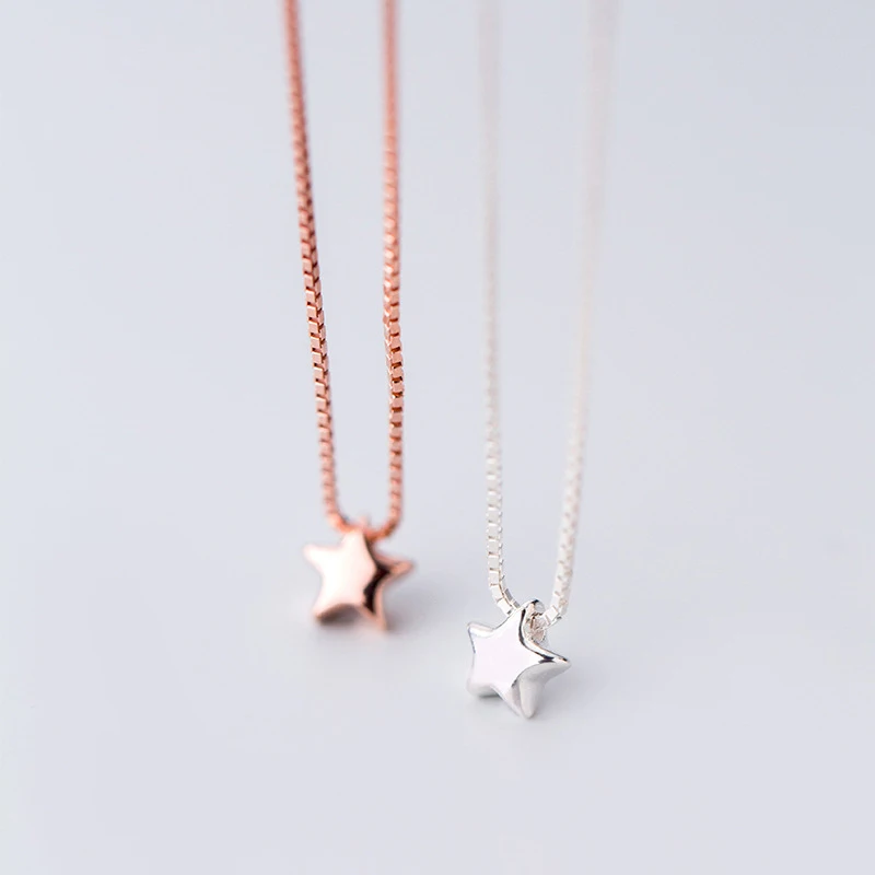 

Fashion Small Choker Star Necklace 925 For Women Girls Sterling Silver Pendant Necklaces Jewelry Colar De Prata Drop Shipping