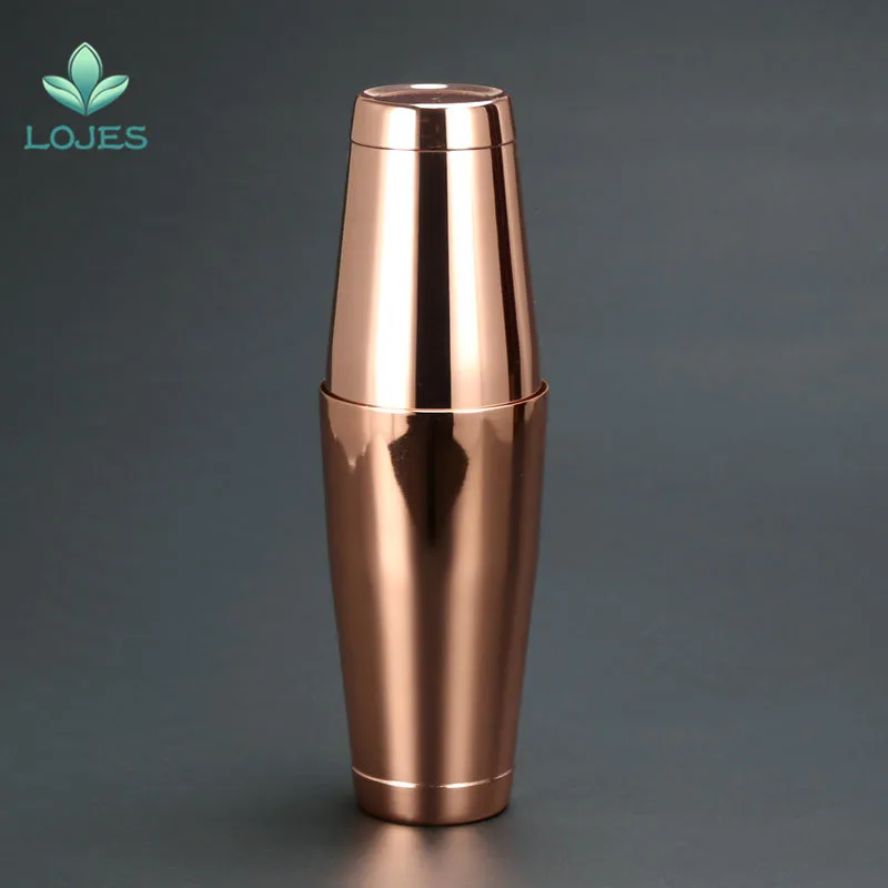 

Stainless Steel Cocktail Shaker Tin on Tin 28&18oz Copper Plated Professional Bartender Cocktail Shaker