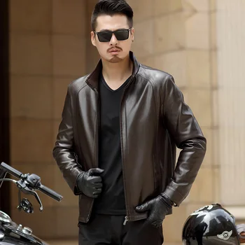 

8886 New Fashion Men Autumn&Winter Clothing Genuine Leather Clothes Men's Leather Coat Stand collar Men's Padded Jacket Coat