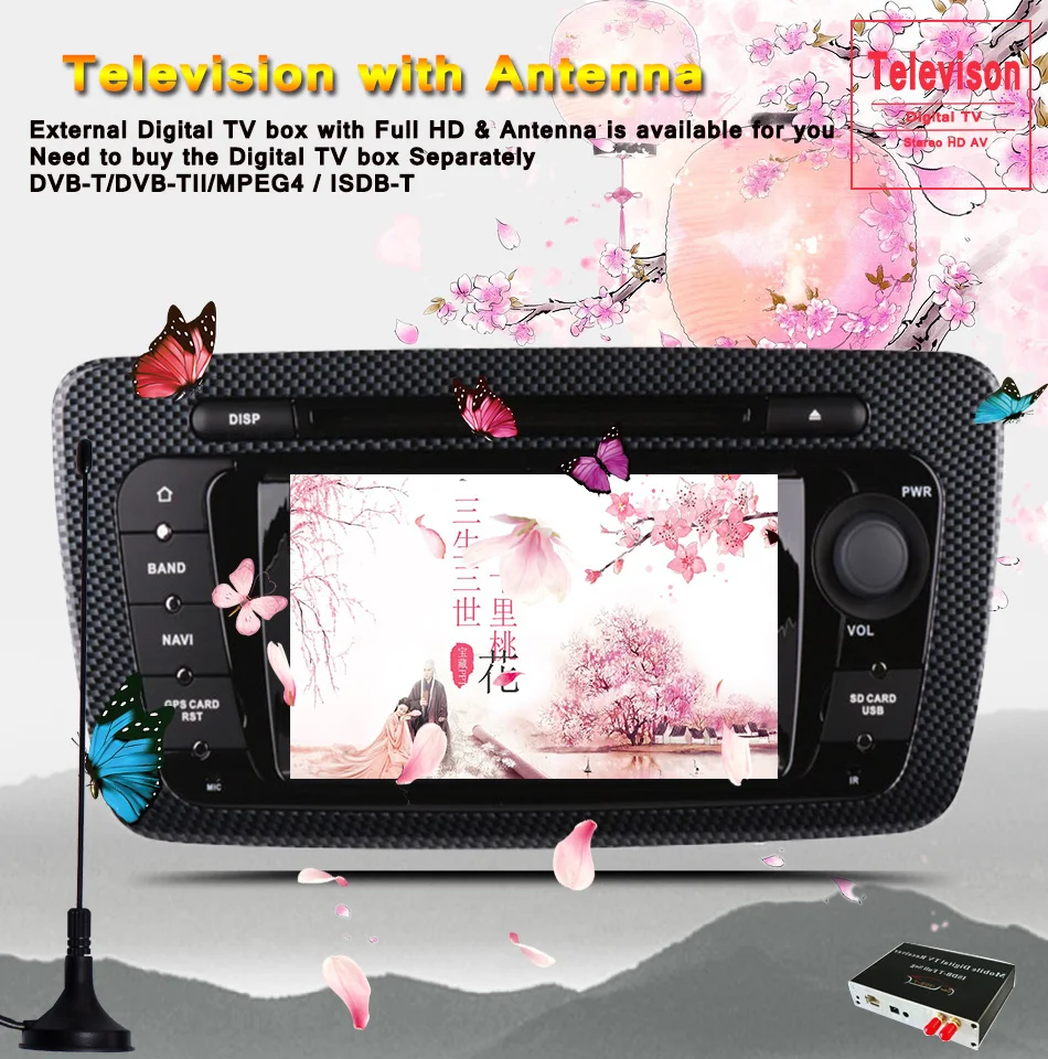 Discount Octa Core 4GB RAM 1024*600 Android 9.0 Car DVD Player GPS for Seat Ibiza 2009 - 2013 with WiFi Bluetooth Radio GPS Tape Recorder 9