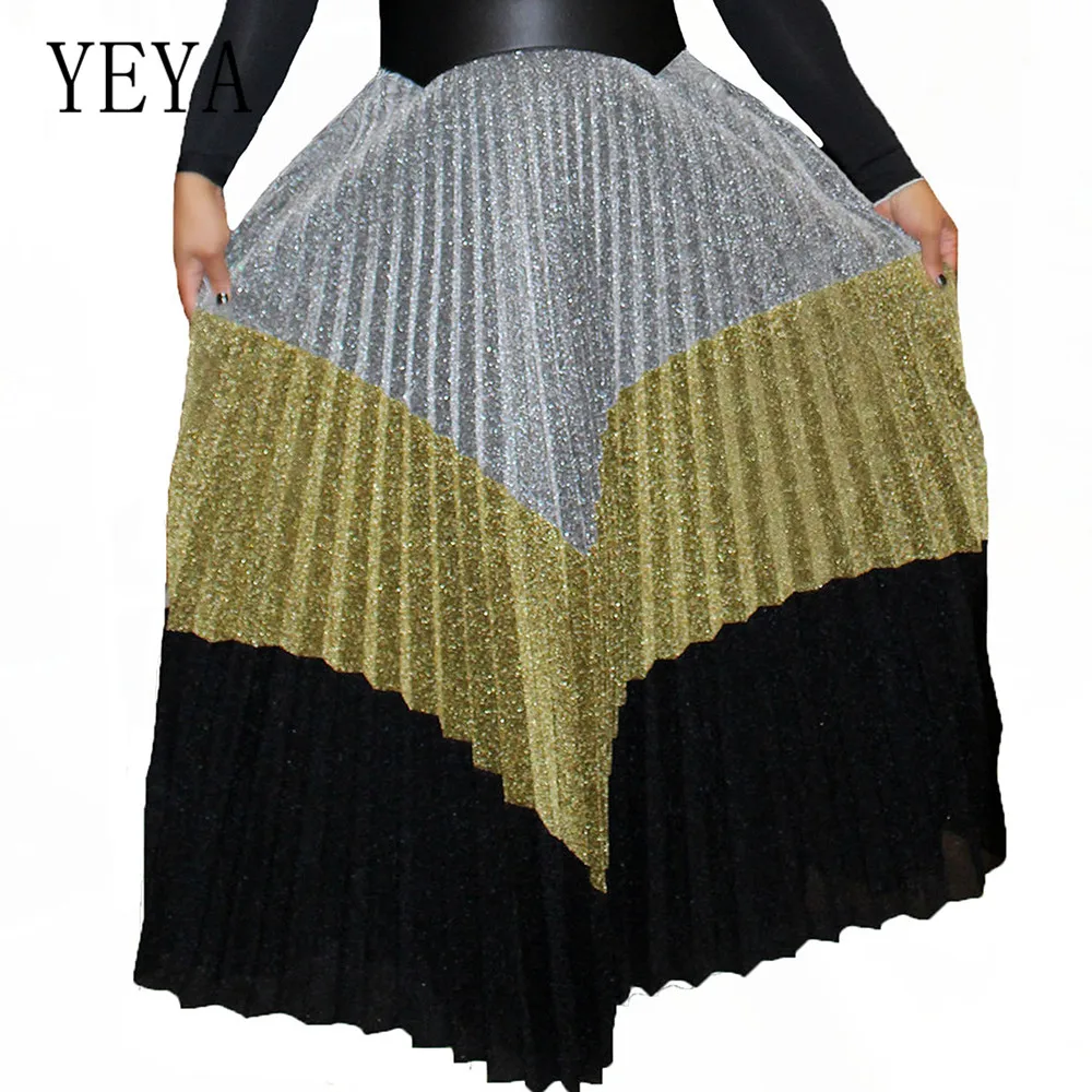 

YEYA Plus Size 3XL Vintage Patchwork Women Skirts Bohemian High Waist Summer Long Skirts Elegant Casual High Street Jupe Femme