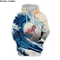 PLstar Cosmos японский Kanagawa surf Wave печатная рубашка/толстовки 2019 зимние женские мужские хип хоп повседневные толстовки Streetwear-3