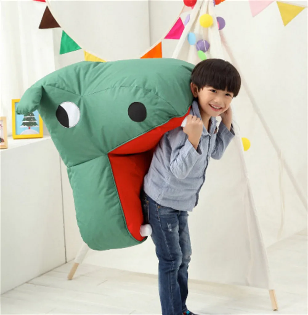 Fancytrader Plush Hippo Chair Sofa Doll Big Mouth Hippo Animals Beanbag Toys for Children Gift Home Decoration 6