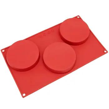 

3-Cavity Large Round Disc Candy Silicone Mold Shallow Cylinder Cake Mold Silicone Classic Collection Mould Shapes K225