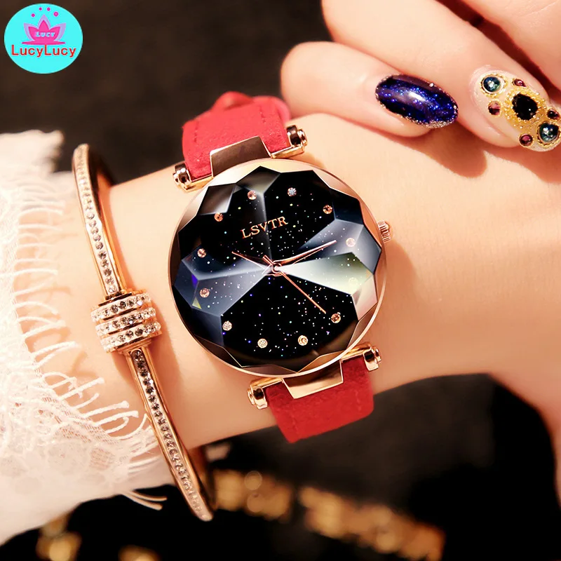 

2019 ladies watch new fashion trend Korean version of the simple casual atmosphere rhinestone retro