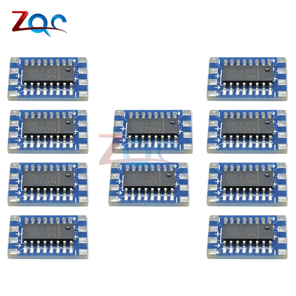 

10PCS MAX3232 Serial Port Mini RS232 to TTL Converter Adaptor Module Board 115200bps 3V-5V MAX3232CSE Elcetrical Levels