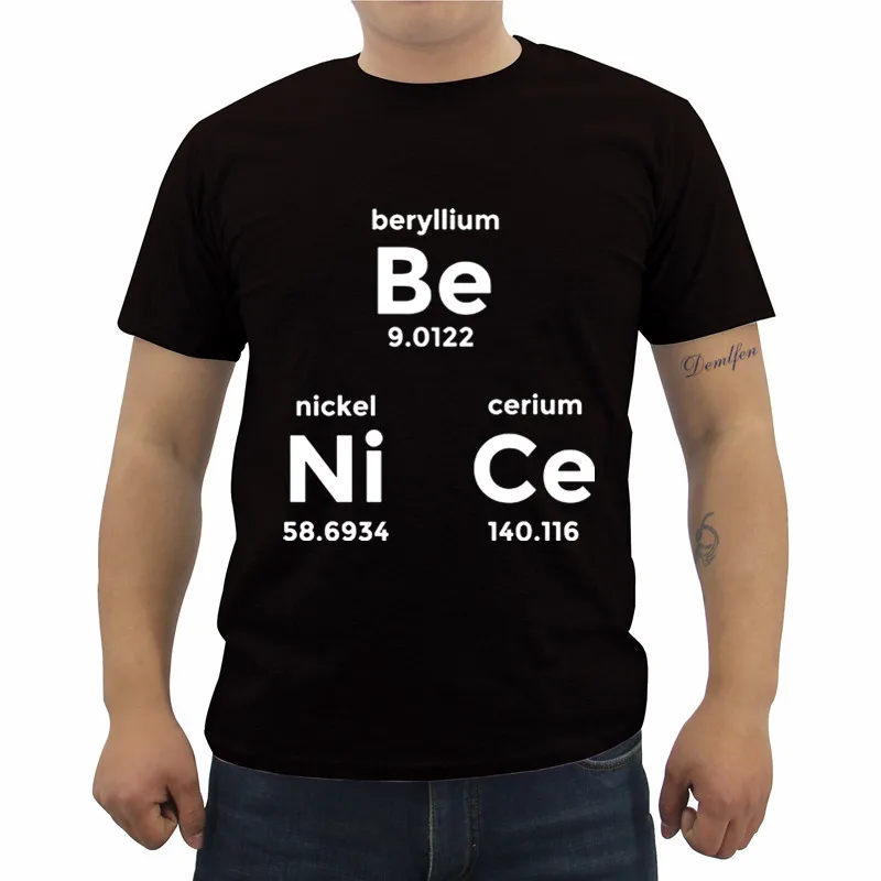 Летняя мода горячая Распродажа Мужская футболка с надписью Be Nice научными и