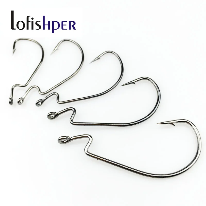 

Fishing Soft Worm Bait Hook Quality South Korea Made High Carbon Steel Fishhook Lure Hooks 1#-5# 10 Pieces Bag