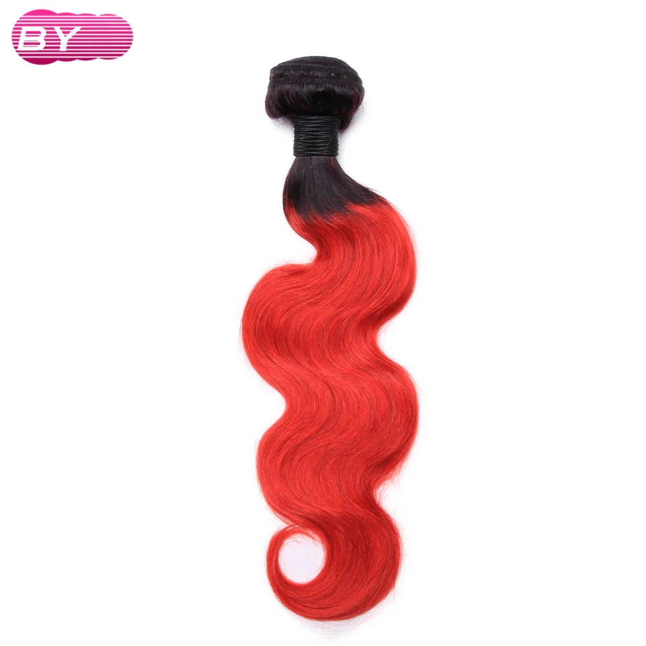 BY Peruvian Pre-Colored Body Wave Raw Hair 1B- RED Color One Piece Remy Human Hair Bundles 12-24 inch For Salon Hair Extension body-wave : image BY Peruvian Pre-Colored Body Wave Raw Hair 1B- RED Color One Piece Remy Human Hair Bundles 12-24 inch For Salon Hair Extension body-wave