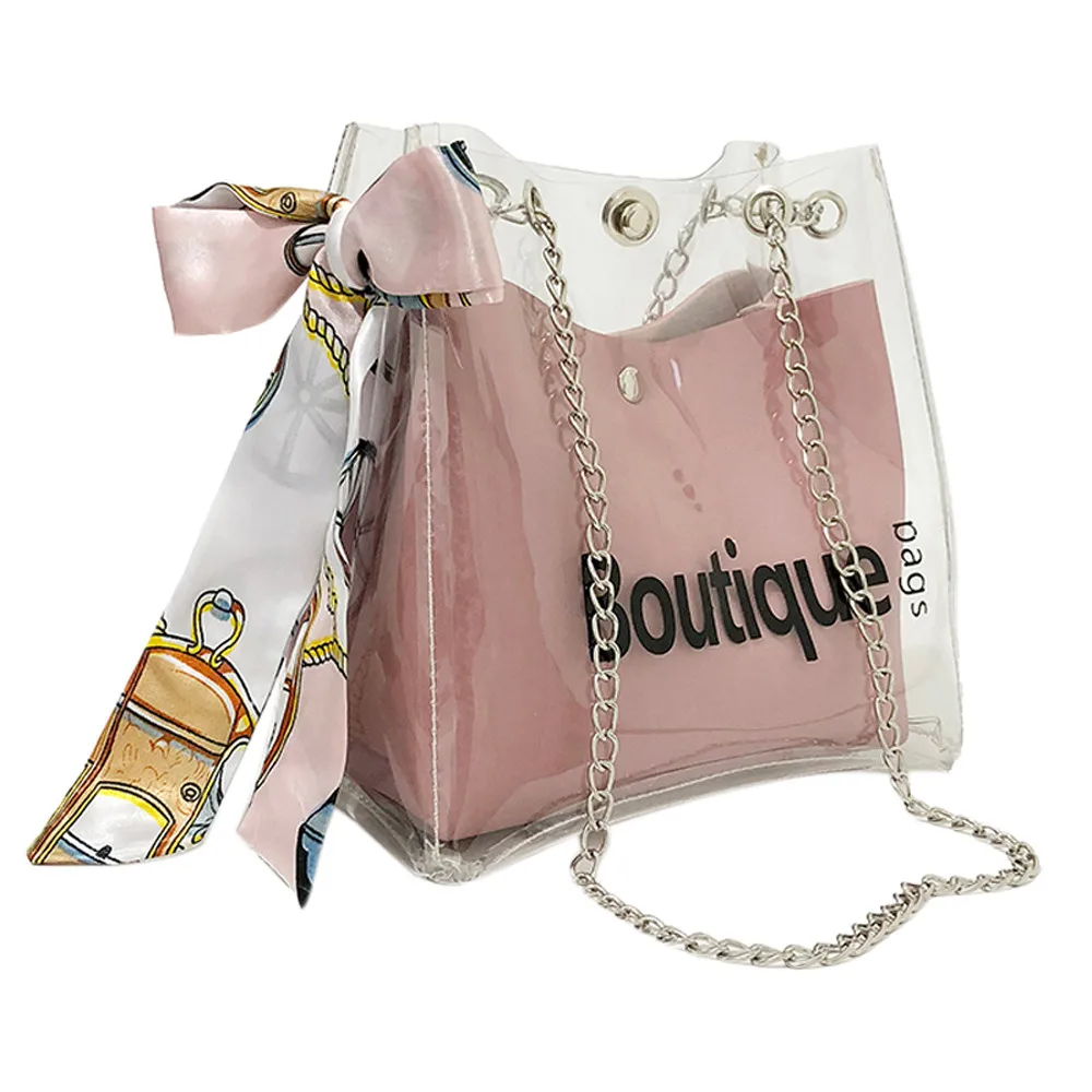 Прозрачная Милая композитная сумка на шнурке для девушек, женские сумки, женская брендовая маленькая сумка на плечо# H30