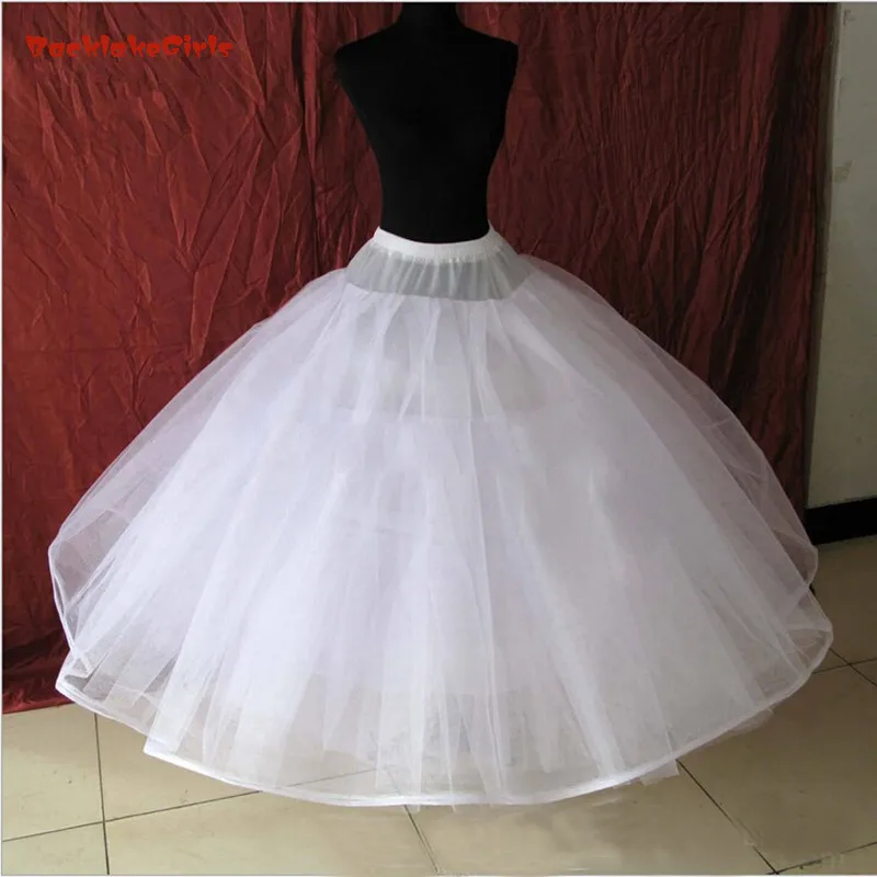 

8 Layers Tulle Underskirt Wedding Accessories Without Hoops A Line Ball Gown Wedding Dress Wide Plus Size Petticoat Crinoline